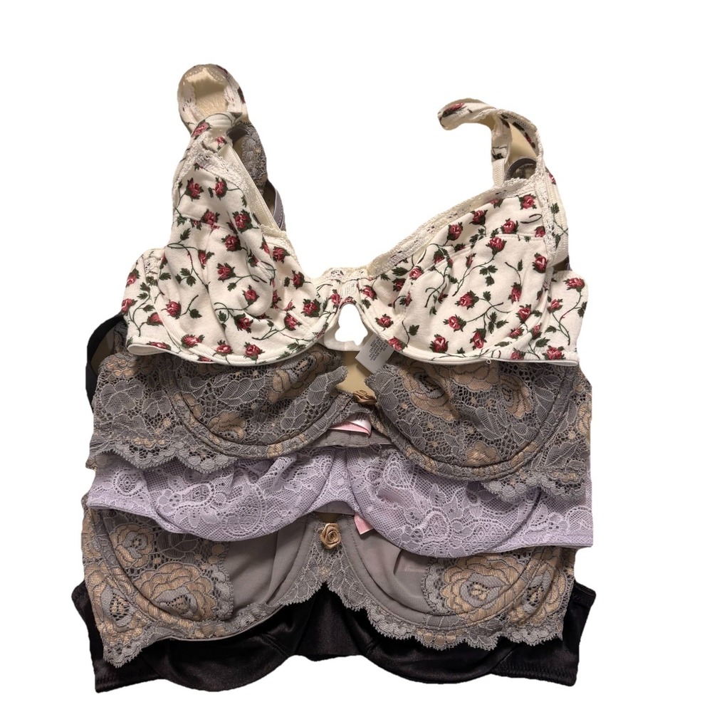 Vtg Y2K Victorias Secret/Ralph Lauren BUNDLE Bras Size 34B/C Dainty Floral